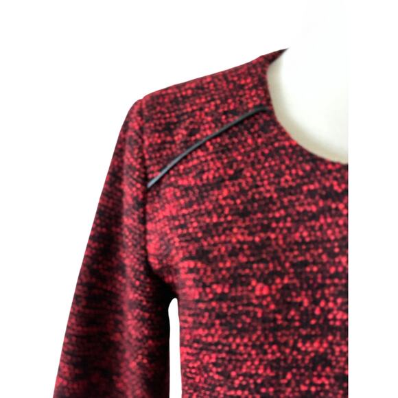 NAF NAF Paris Wool Blend Red & Black Tweed Cropped Jacket Size 4 US 36 FR - Picture 2 of 8